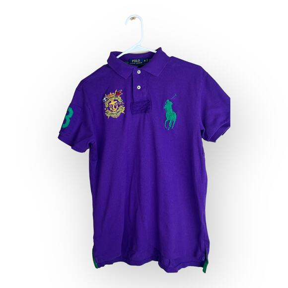 Polo Ralph Lauren Rare Vintage Big Pony 1987 Crest Accent Polo | Royal Purple - Picture 3 of 10